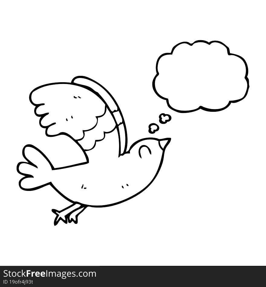 Thought Bubble Cartoon Bird