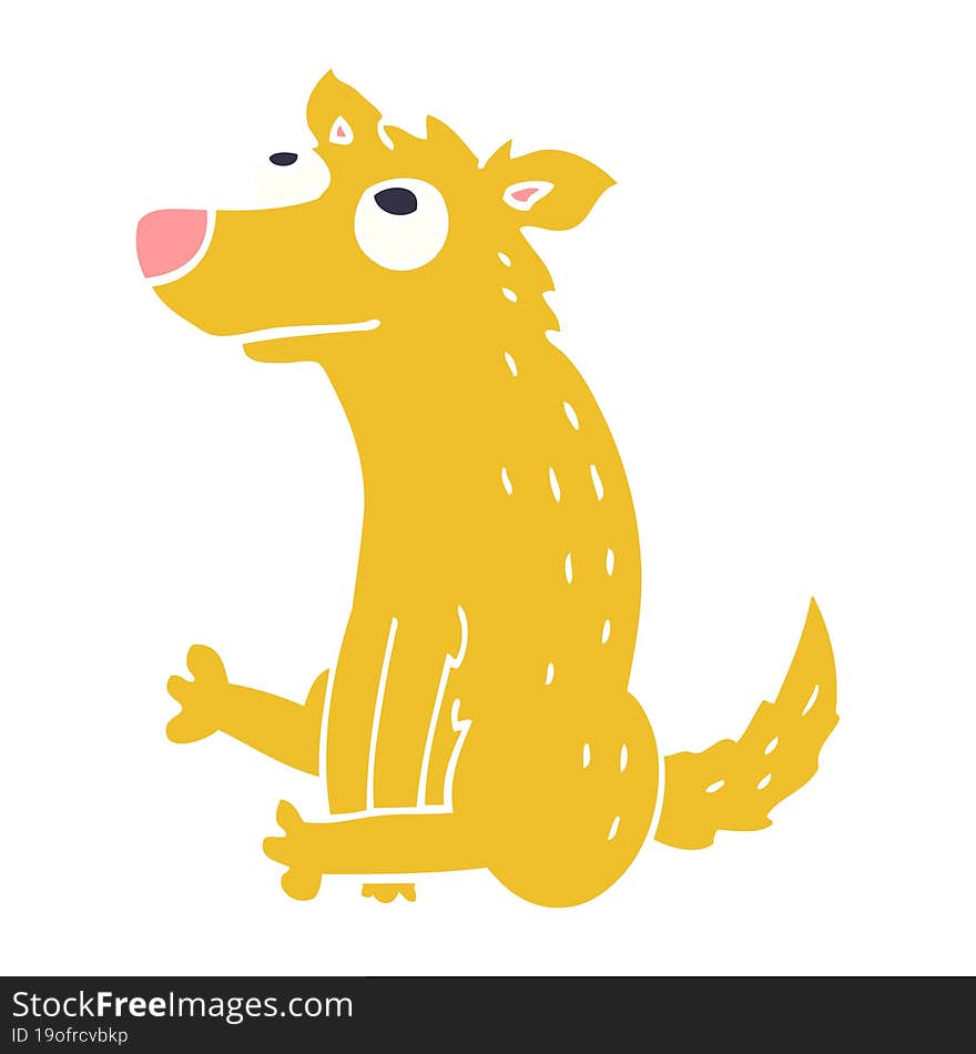 cartoon doodle dog sitting