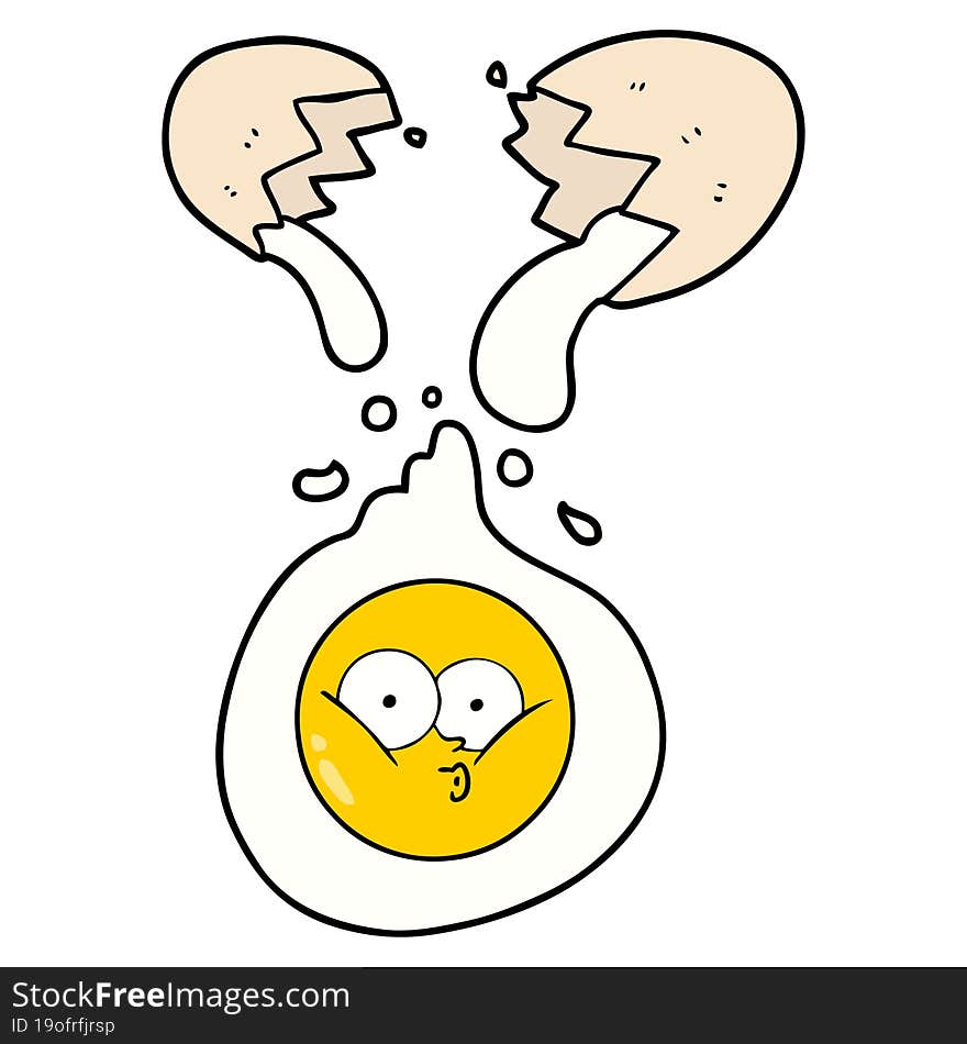 cartoon cracked egg. cartoon cracked egg