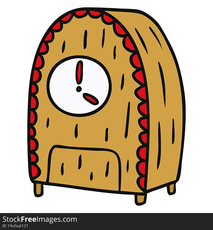 Cartoon Doodle Of An Old Fashioned Clock