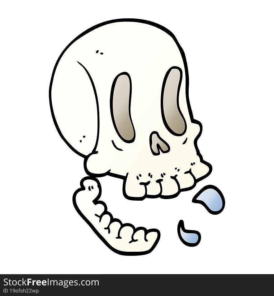 Funny Cartoon Doodle Skull