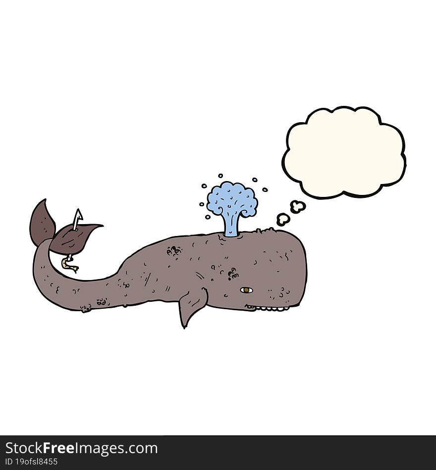 Cartoon Whale With Thought Bubble