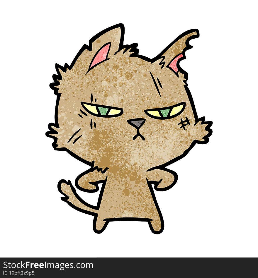 tough cartoon cat. tough cartoon cat