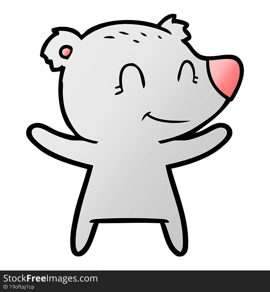 smiling bear cartoon. smiling bear cartoon