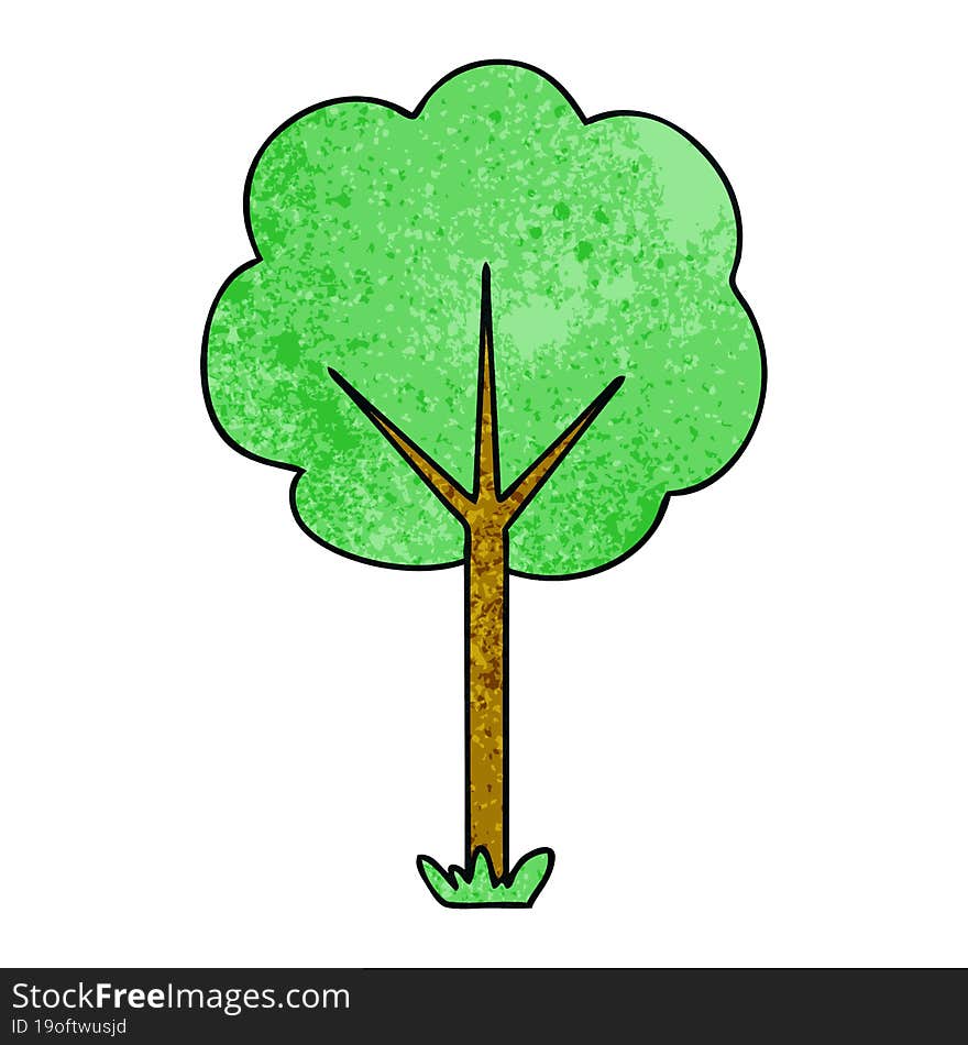 quirky hand drawn cartoon tree