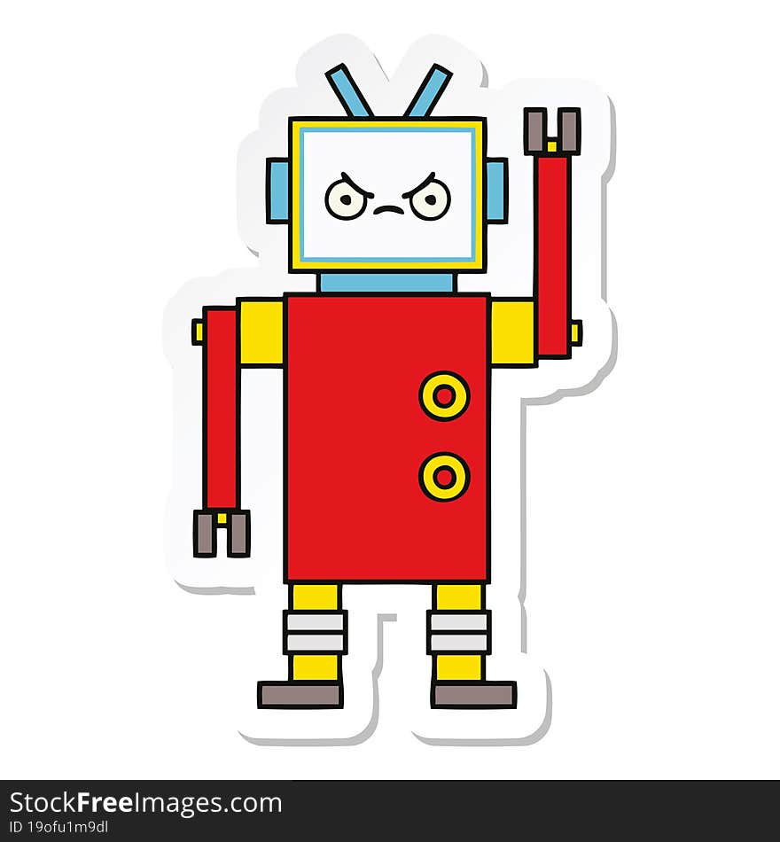 sticker of a cute cartoon robot