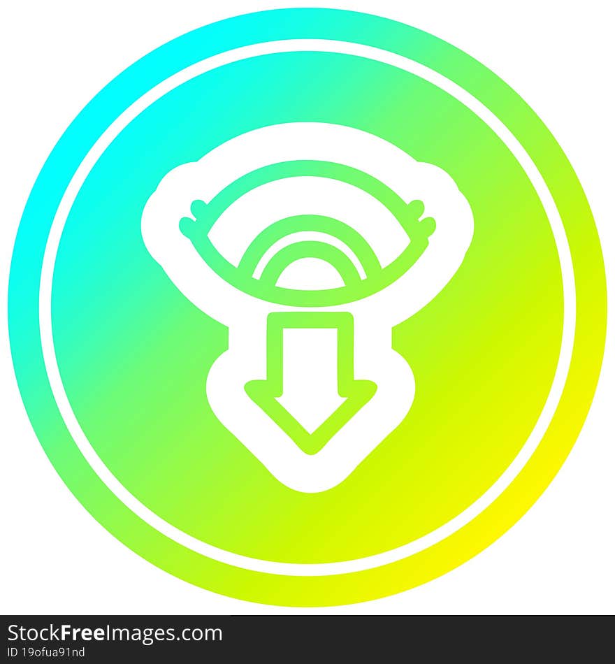 Staring Eye Circular In Cold Gradient Spectrum