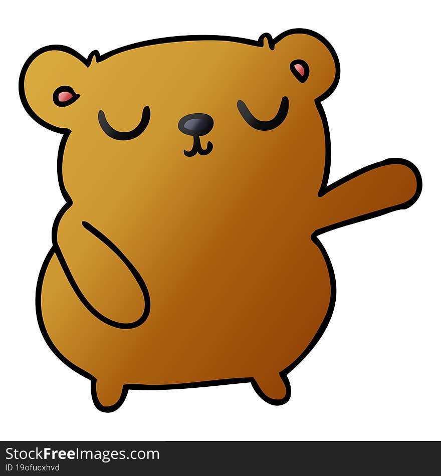 Gradient Cartoon Of A Cute Bear