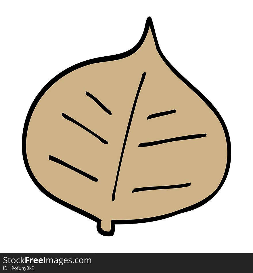 Cartoon Doodle Leaf