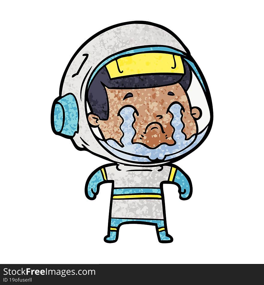 cartoon crying astronaut. cartoon crying astronaut