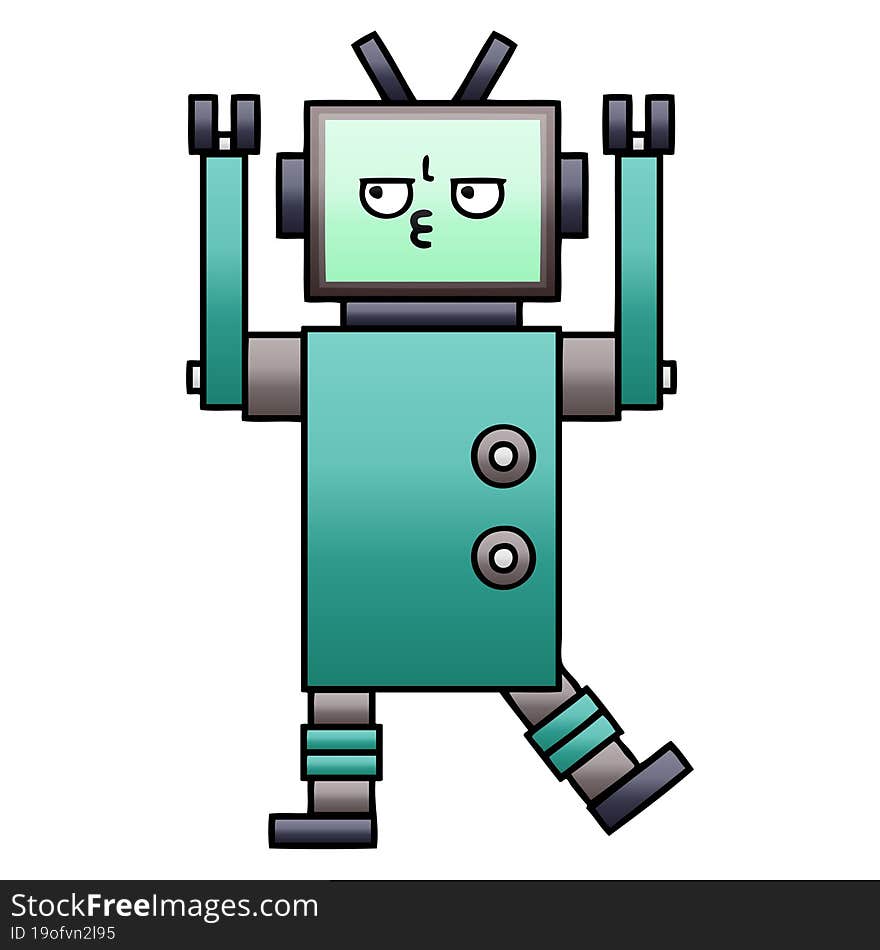 Gradient Shaded Cartoon Robot