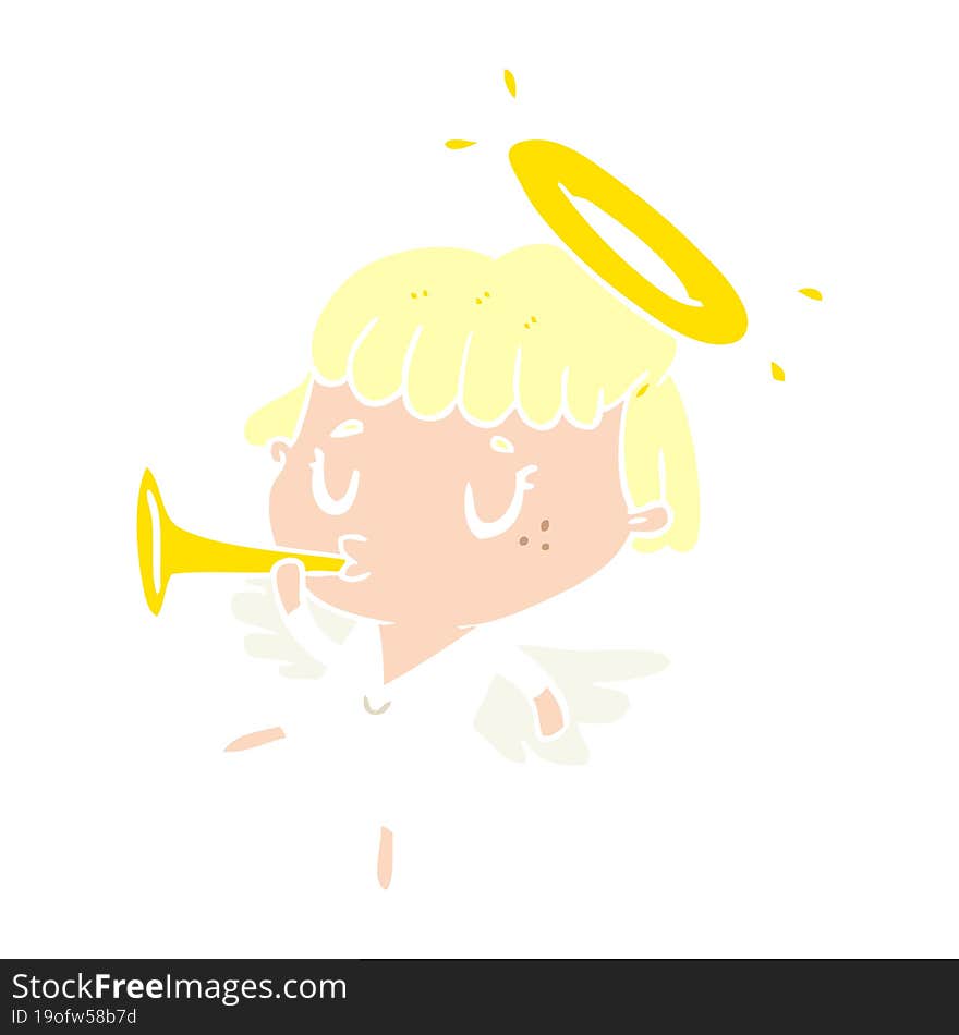 cute flat color style cartoon angel