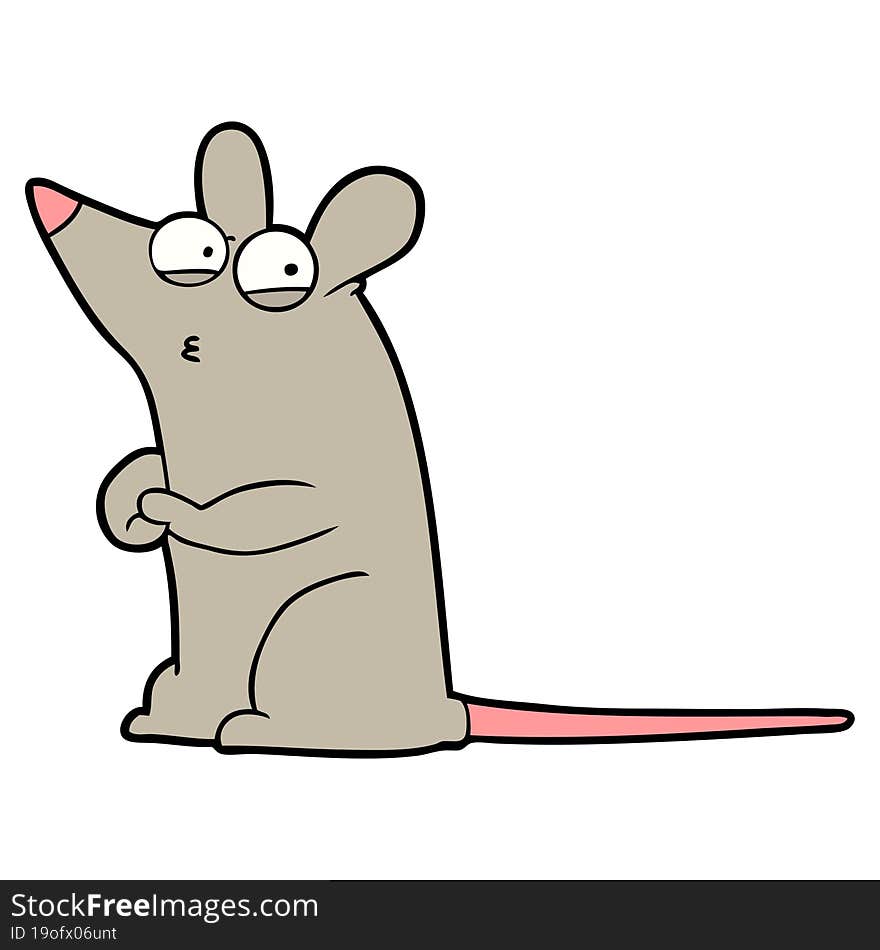 cartoon suspicious mouse. cartoon suspicious mouse