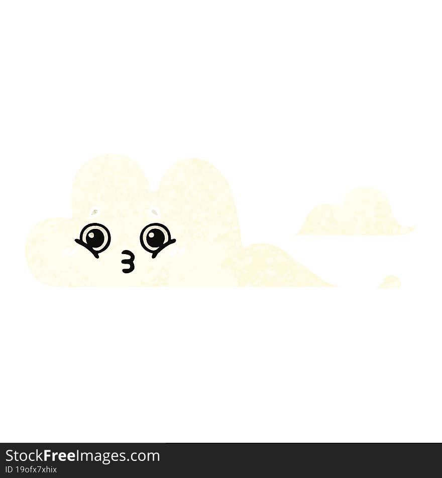 retro illustration style cartoon clouds