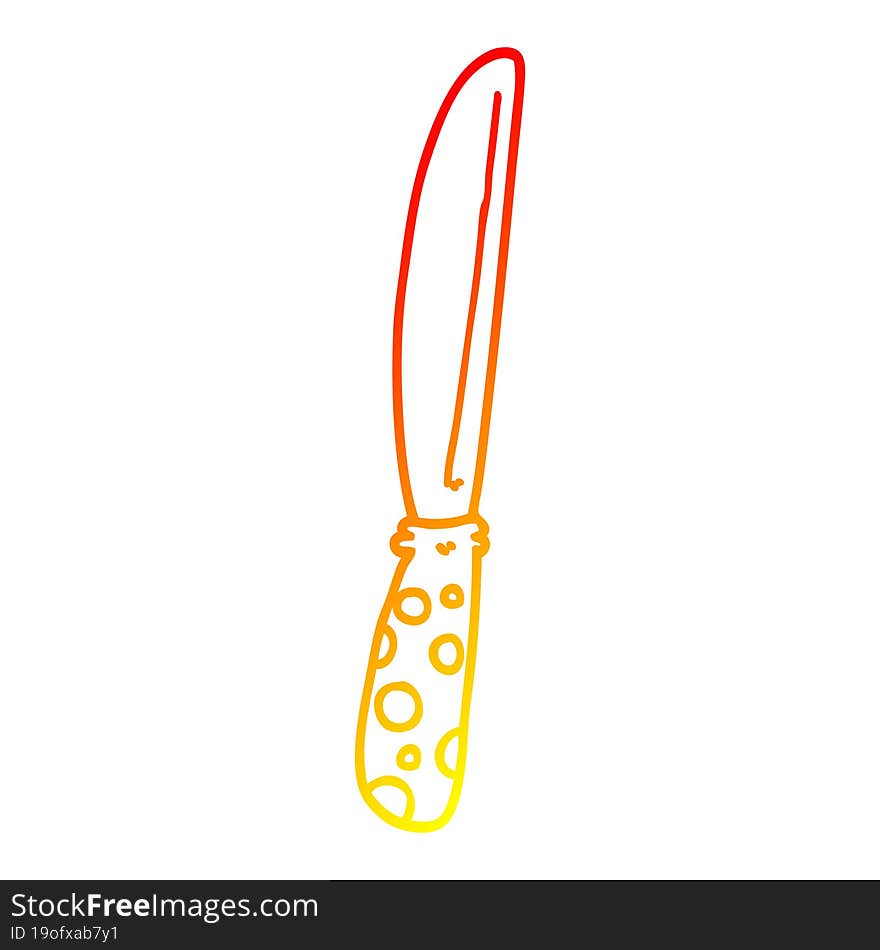 warm gradient line drawing cartoon knife