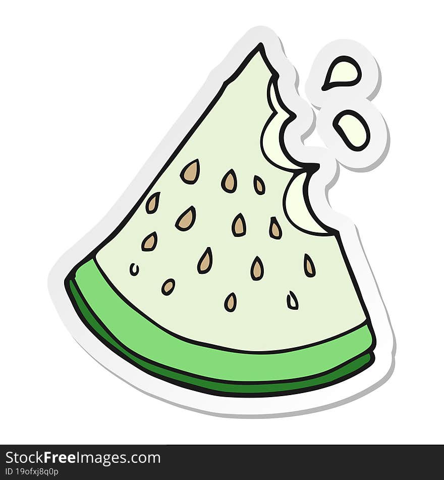 Sticker Of A Cartoon Watermelon Slice