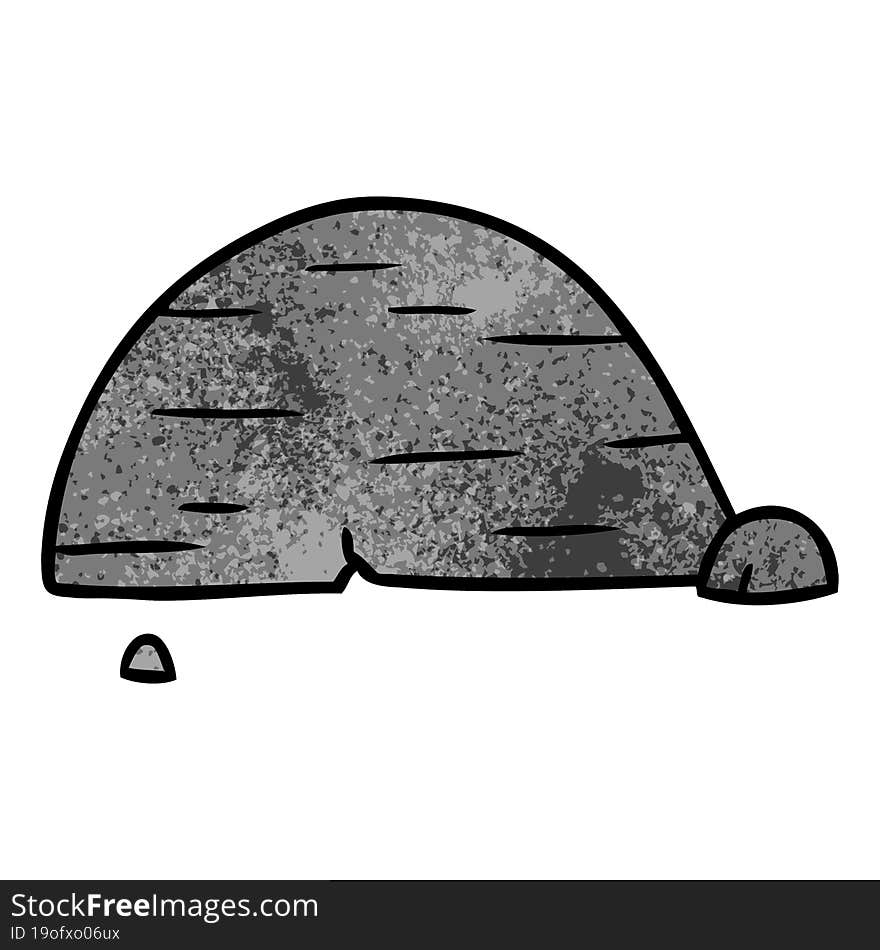 hand drawn textured cartoon doodle of grey stone boulder