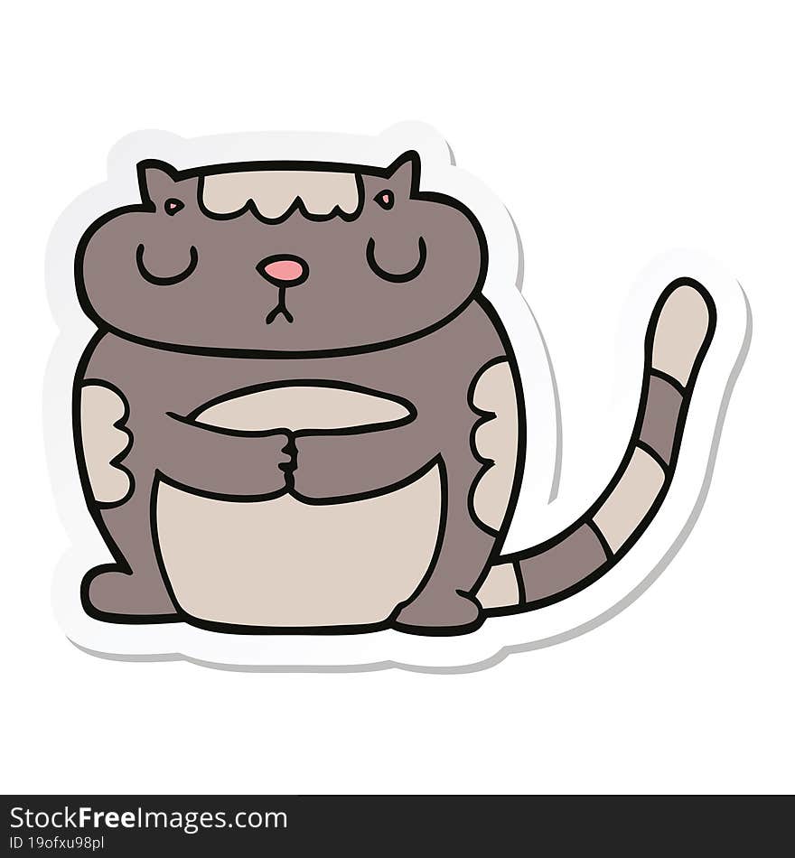 sticker of a cute cartoon cat