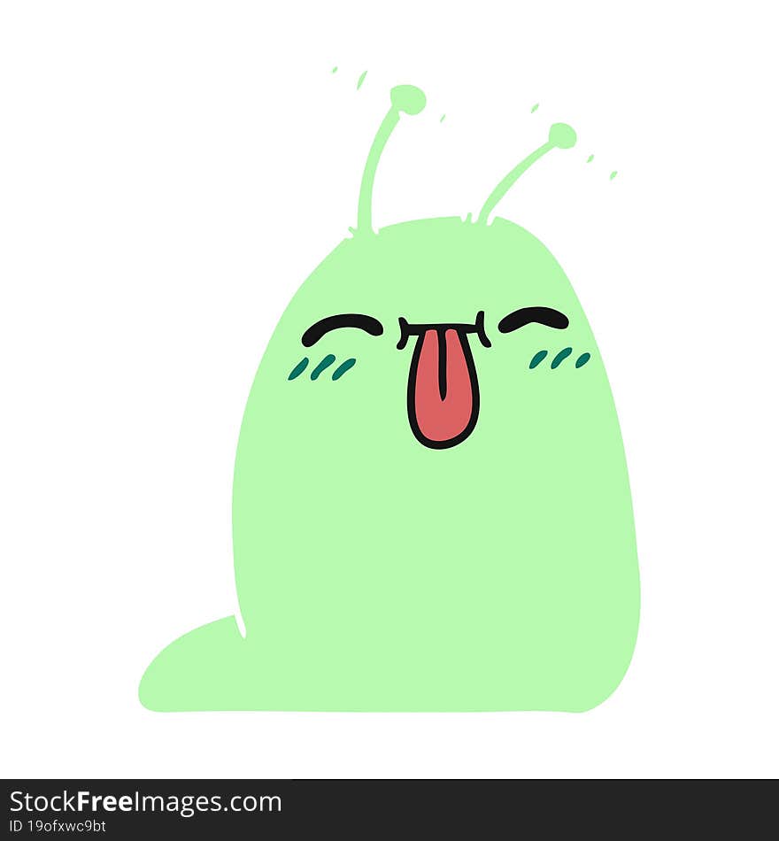 cartoon of a happy kawaii slug