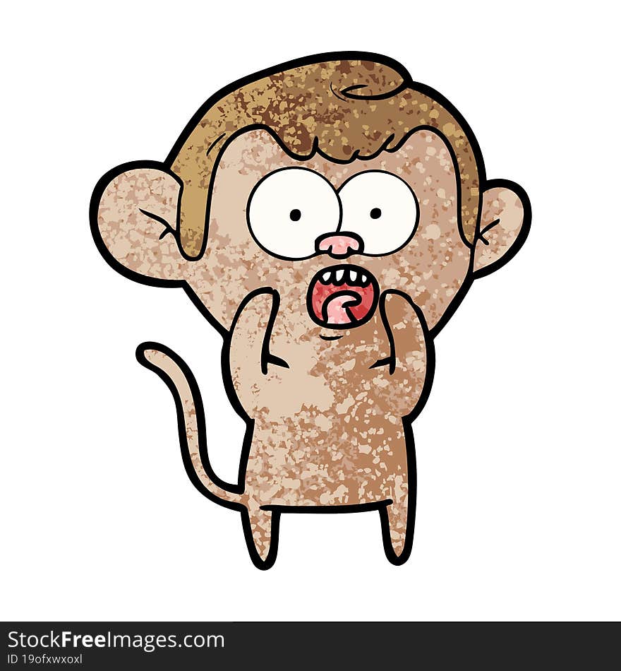 cartoon shocked monkey. cartoon shocked monkey