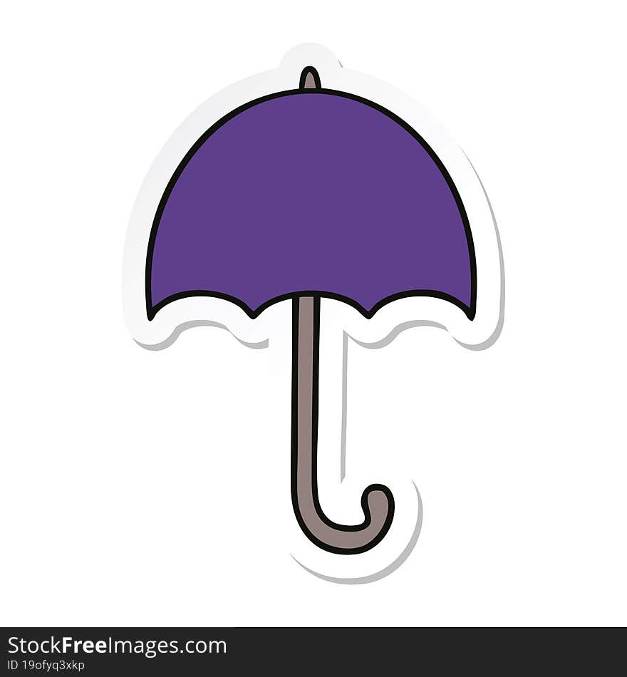 Sticker Of A Cute Cartoon Open Umbrella