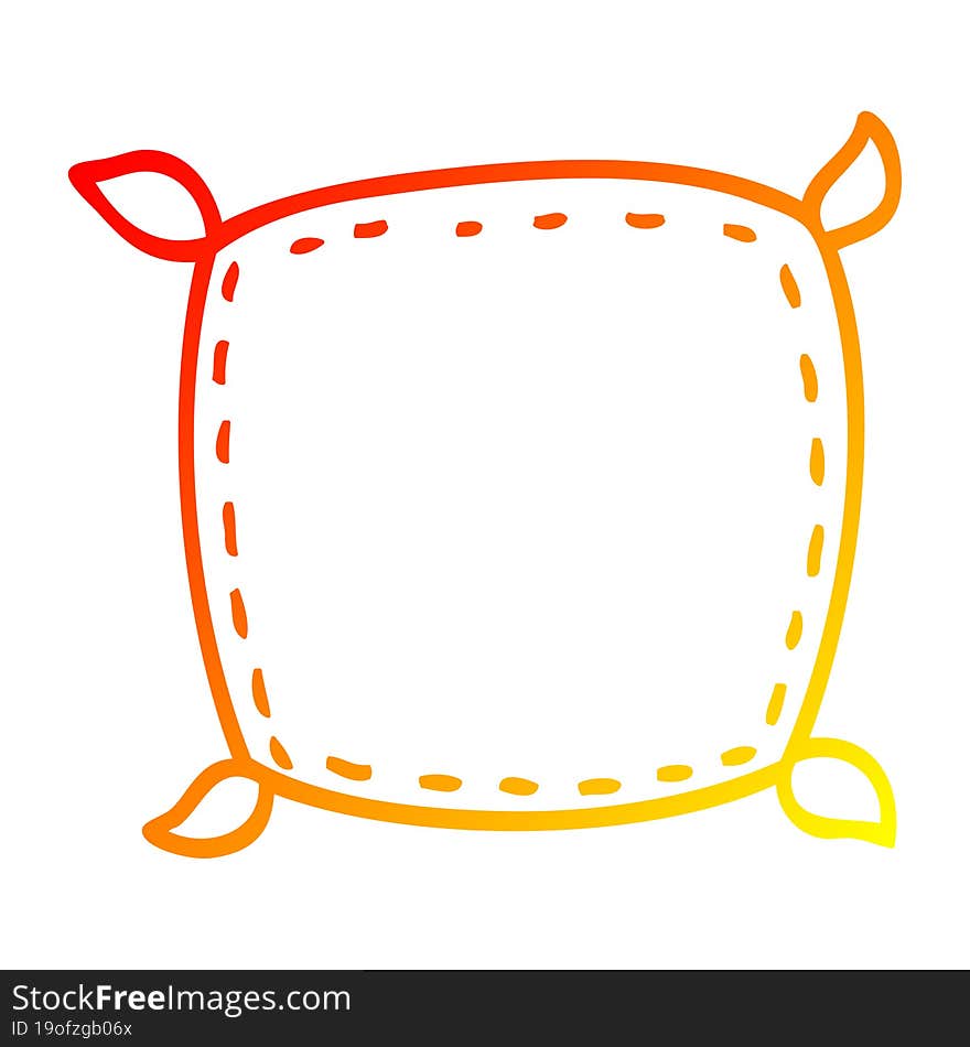 warm gradient line drawing of a cartoon plain cushion