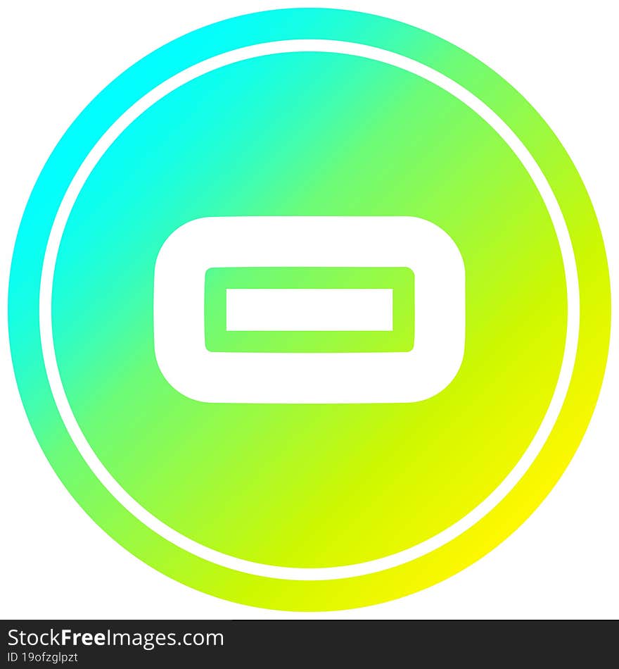 subtraction symbol circular in cold gradient spectrum