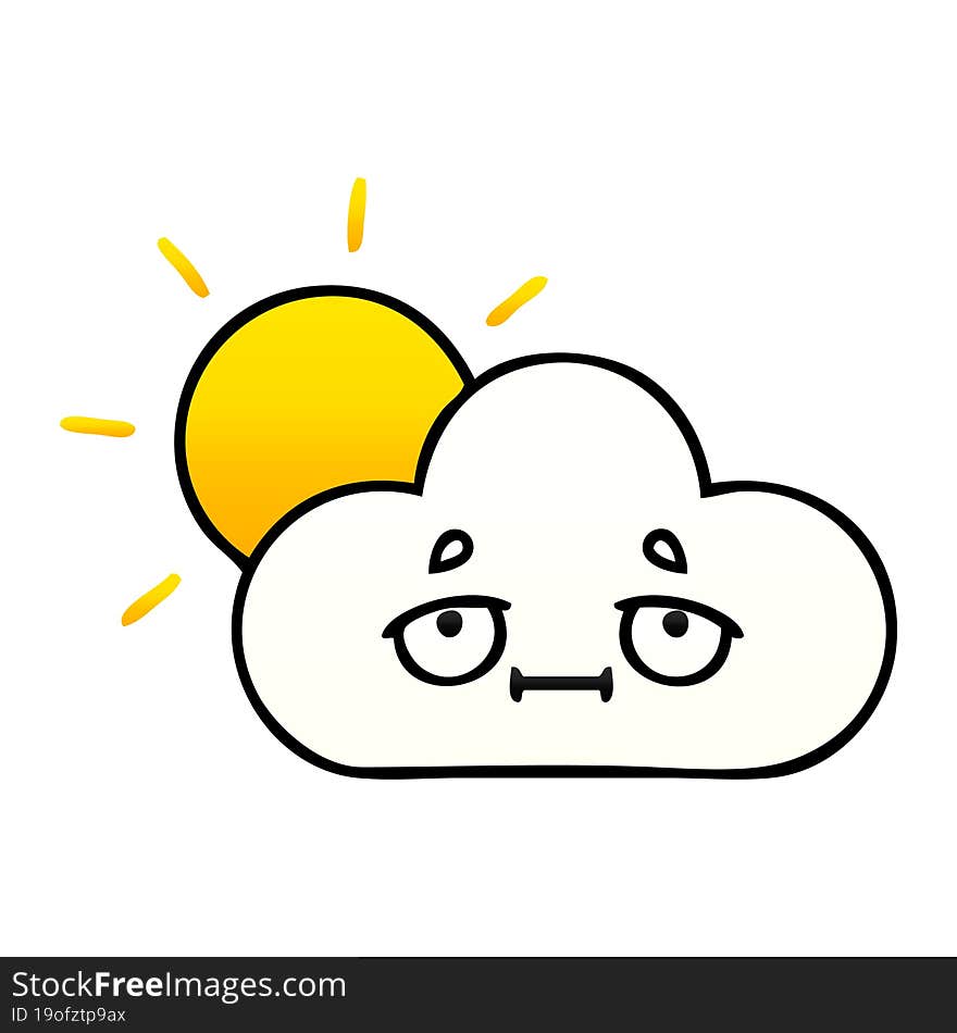 gradient shaded cartoon sunshine and cloud