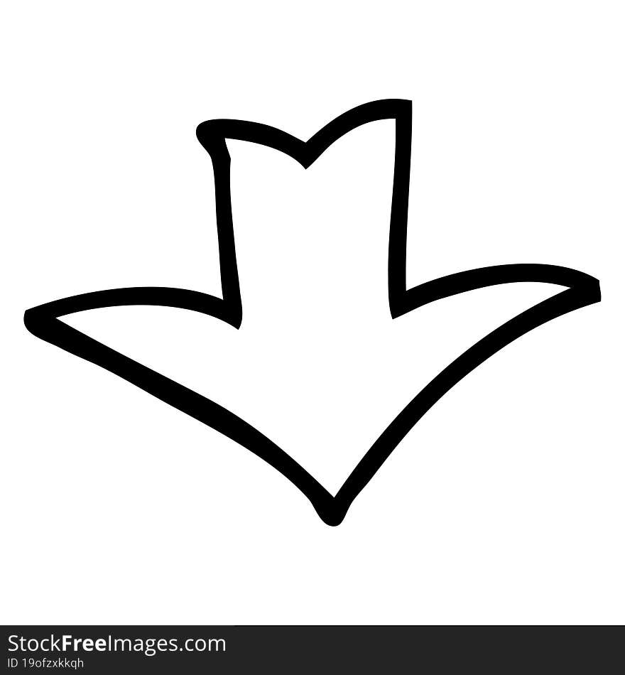 black and white cartoon arrow symbol