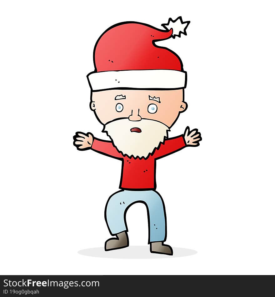 cartoon man ready for christmas