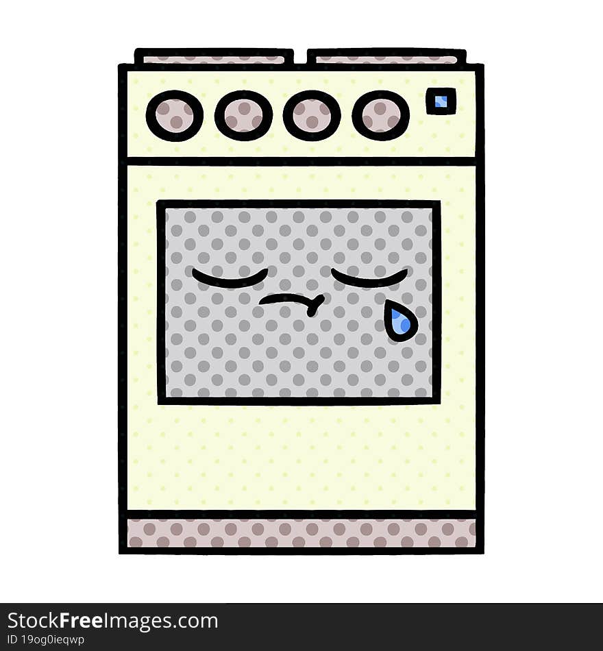 comic book style cartoon kitchen oven