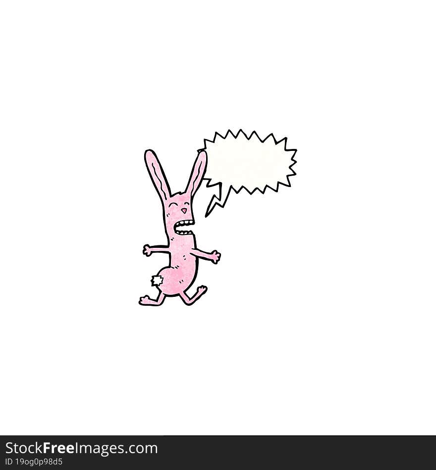 cartoon crazy pink rabbit