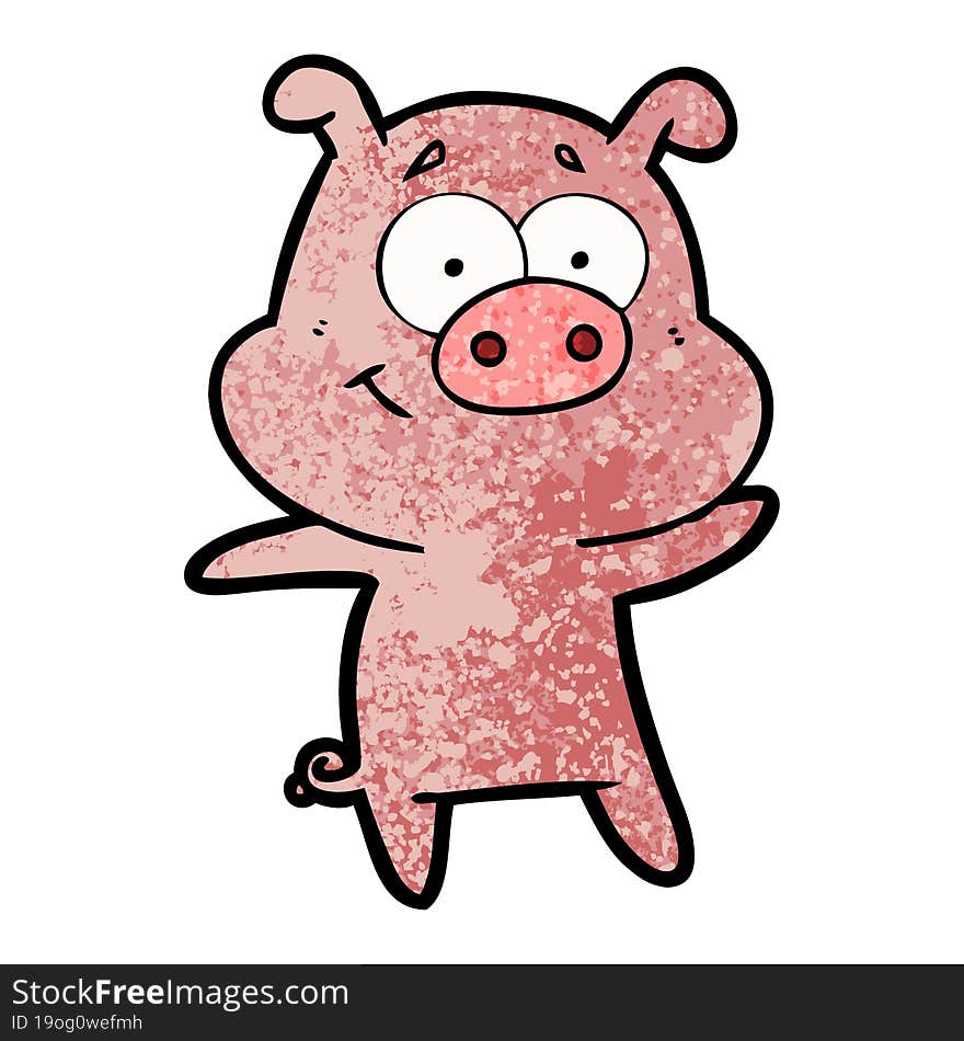 happy cartoon pig. happy cartoon pig