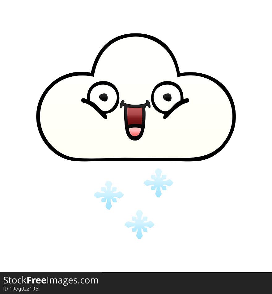 Gradient Shaded Cartoon Snow Cloud