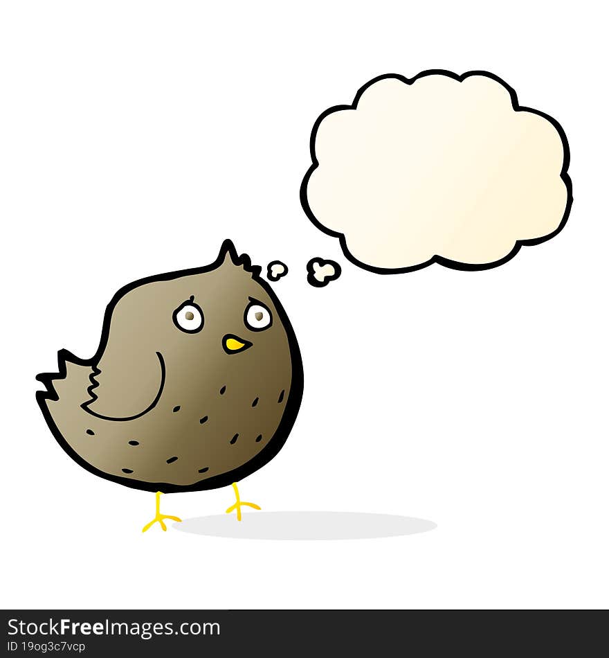 Cartoon Bird With Thought Bubble