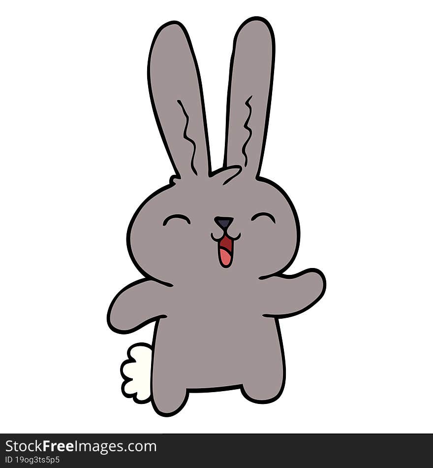 cartoon doodle happy rabbit