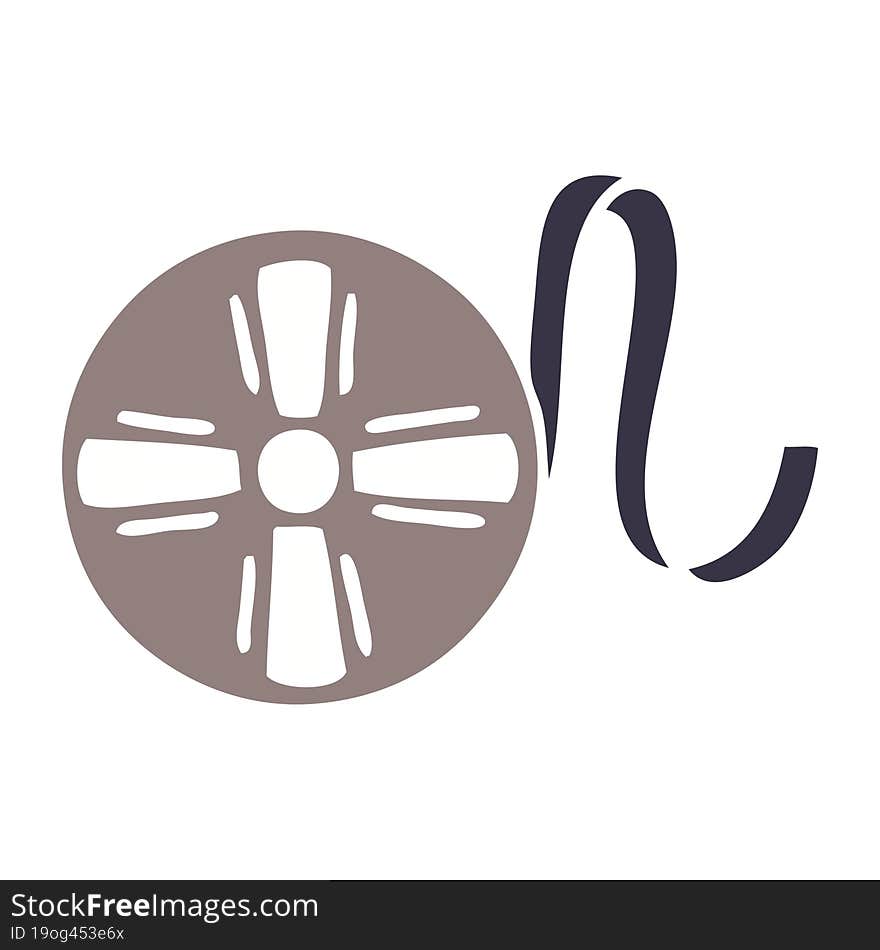 flat color retro cartoon movie tape