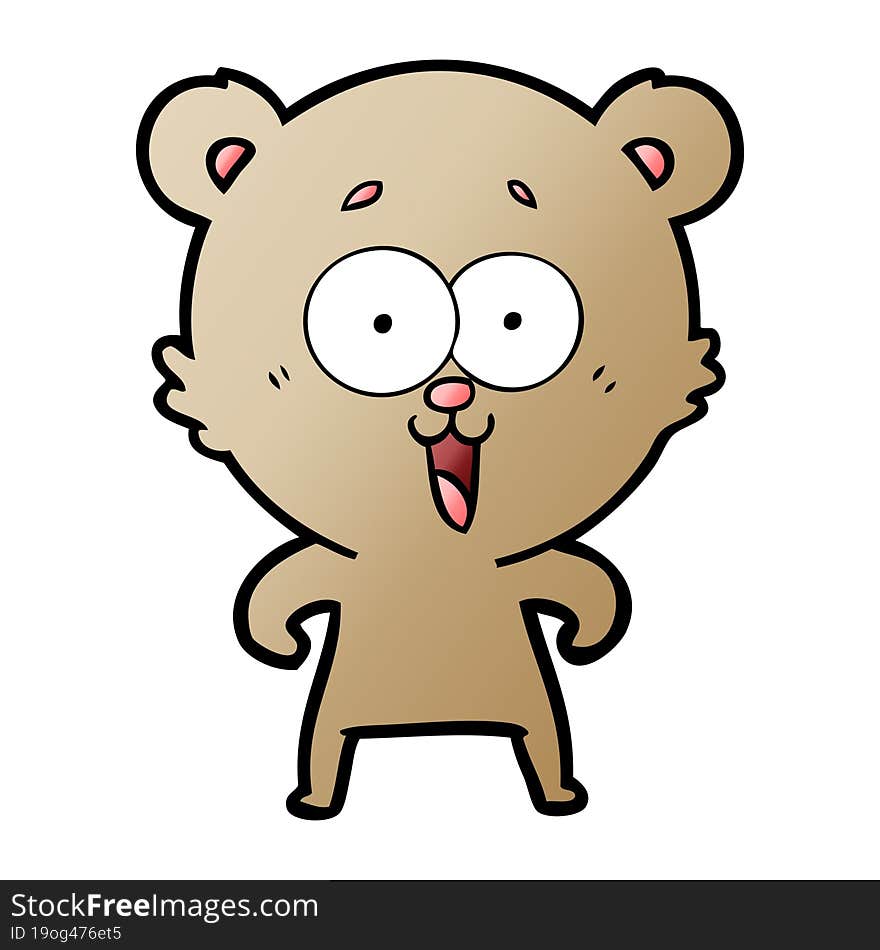 laughing teddy  bear cartoon. laughing teddy  bear cartoon