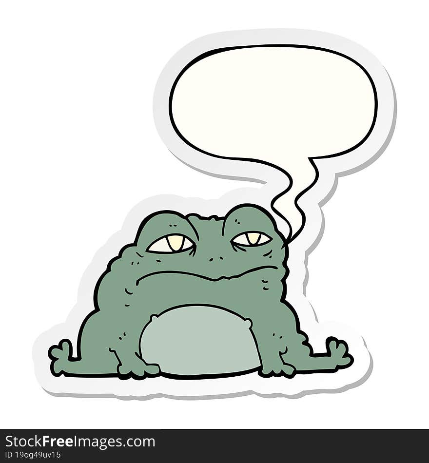 cartoon toad and speech bubble sticker