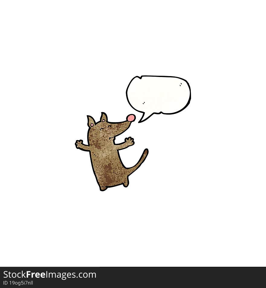 cartoon little dog with thought bubble