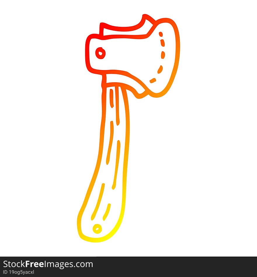 warm gradient line drawing cartoon long axe