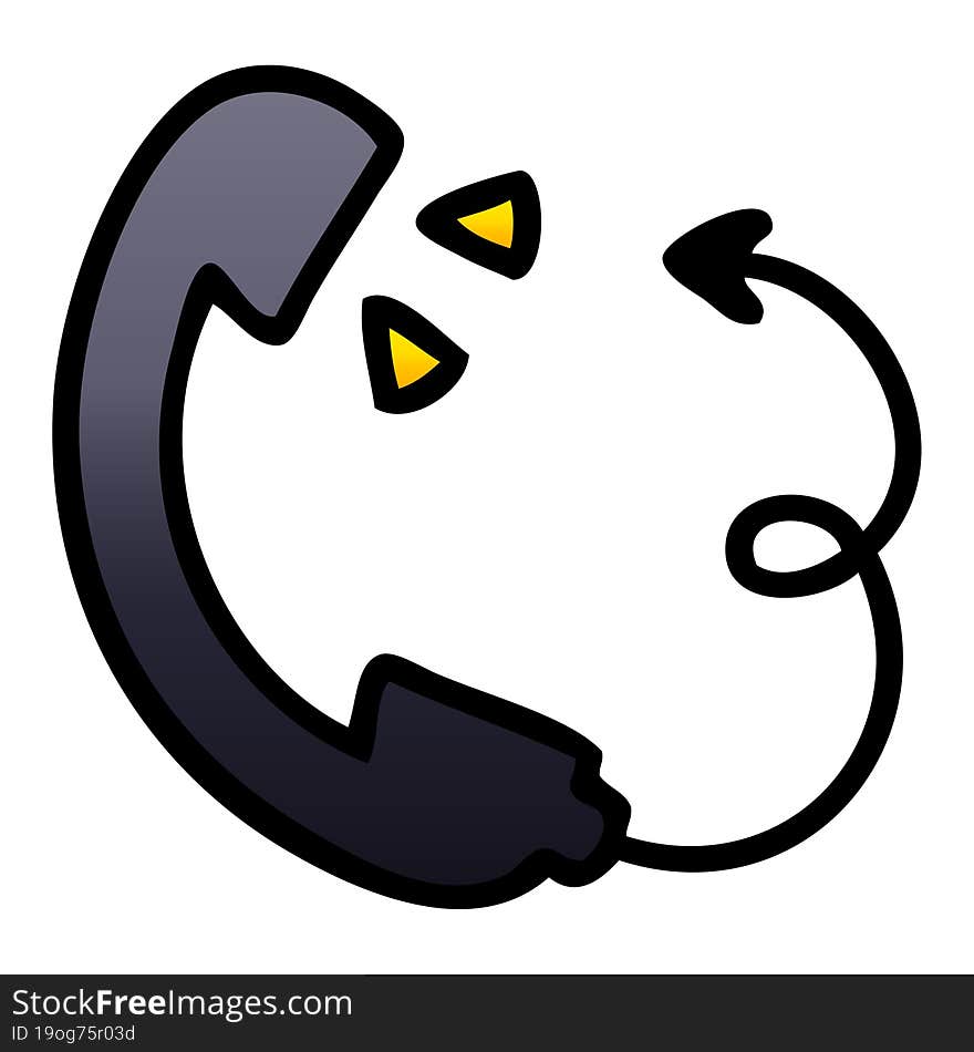 Gradient Shaded Cartoon Telephone Receiver