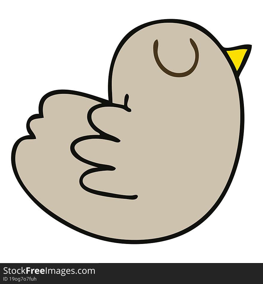 quirky hand drawn cartoon bird