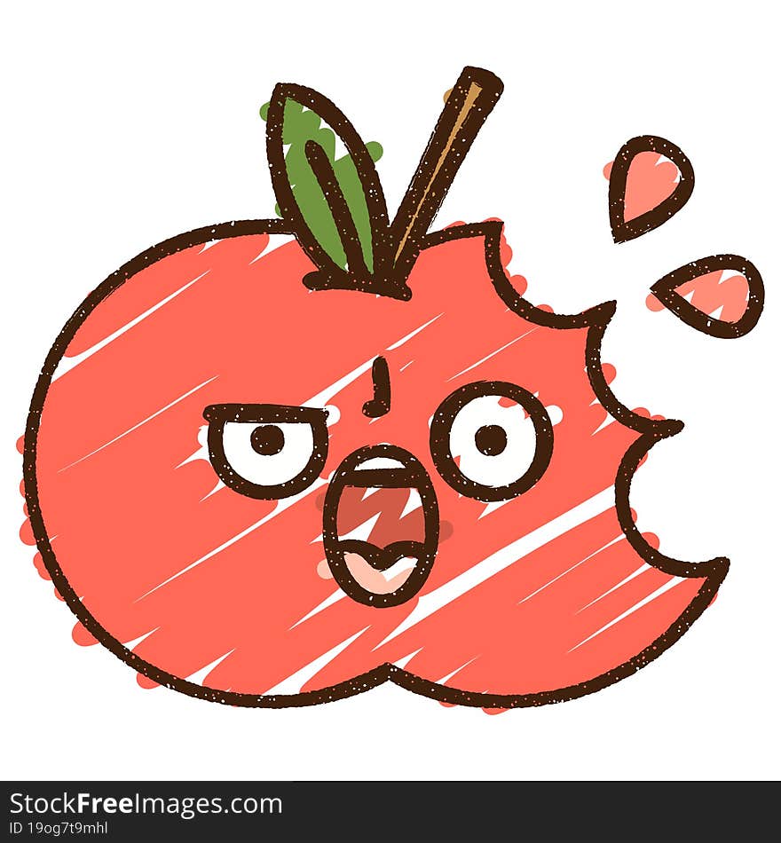 Angry Apple Chalk Drawing