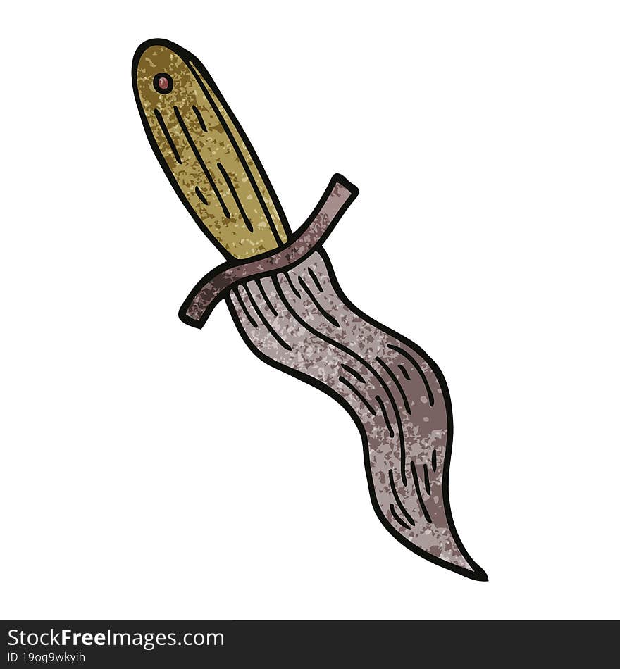 Cartoon Doodle Tattoo Dagger Symbol