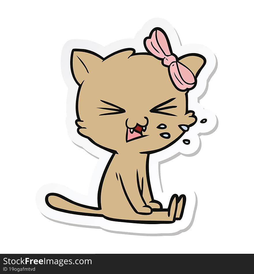 Sticker Of A Cartoon Cat