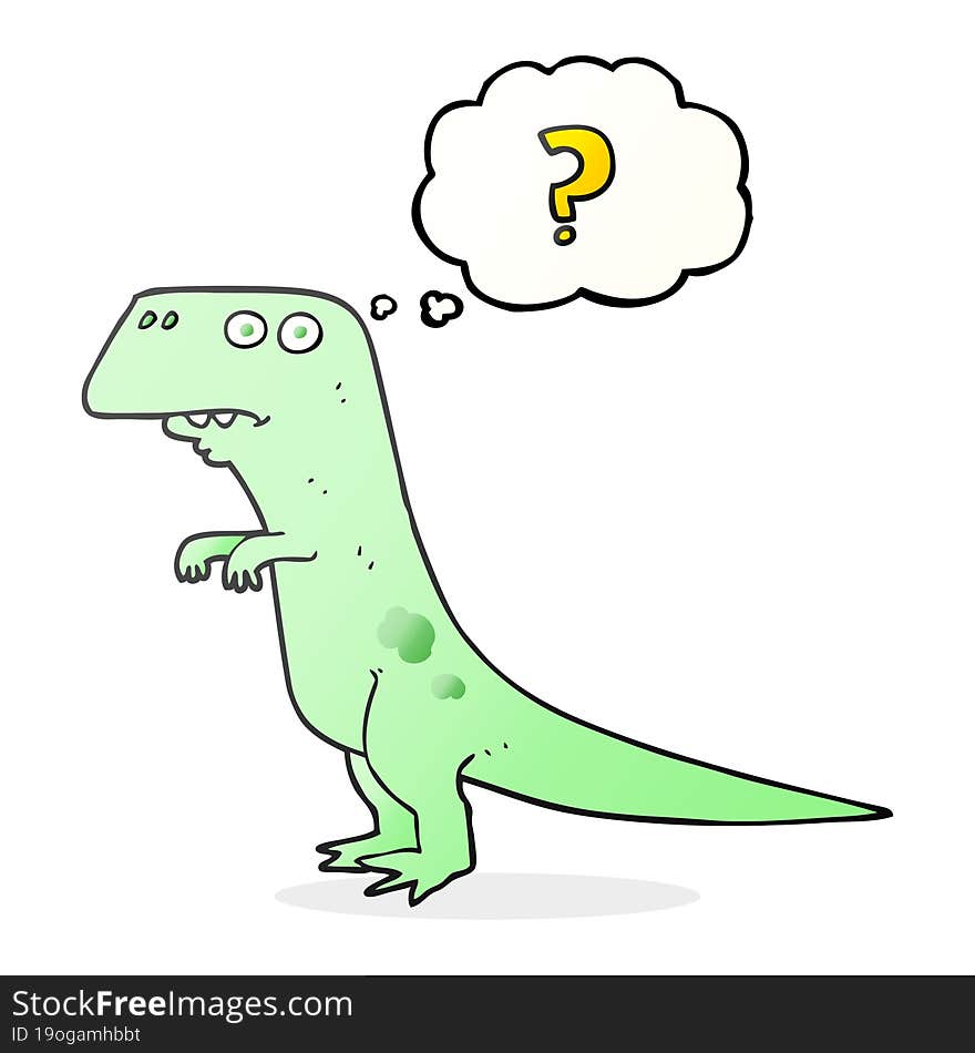 thought bubble cartoon confused dinosaur