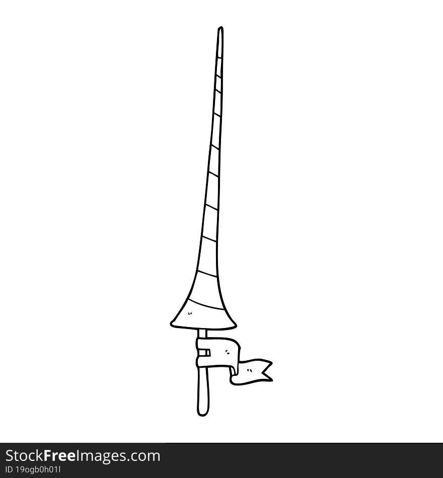 line drawing cartoon medieval lance