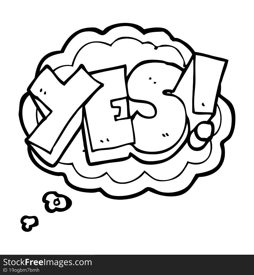 Thought Bubble Cartoon Yes Symbol