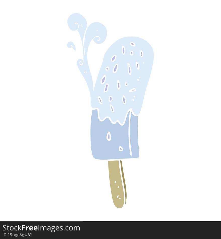 flat color illustration of a cartoon ice lolly